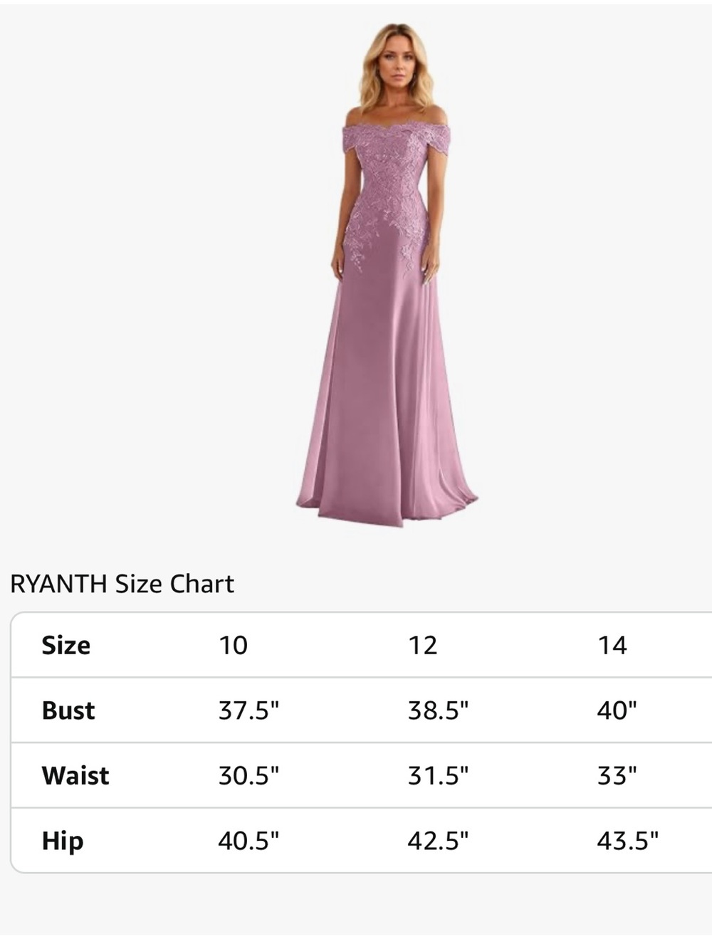 Dusty Mauve Floral Appliqué Sequin Off Shoulder Gown Size 12 Corset Back Formal - Picture 7 of 7